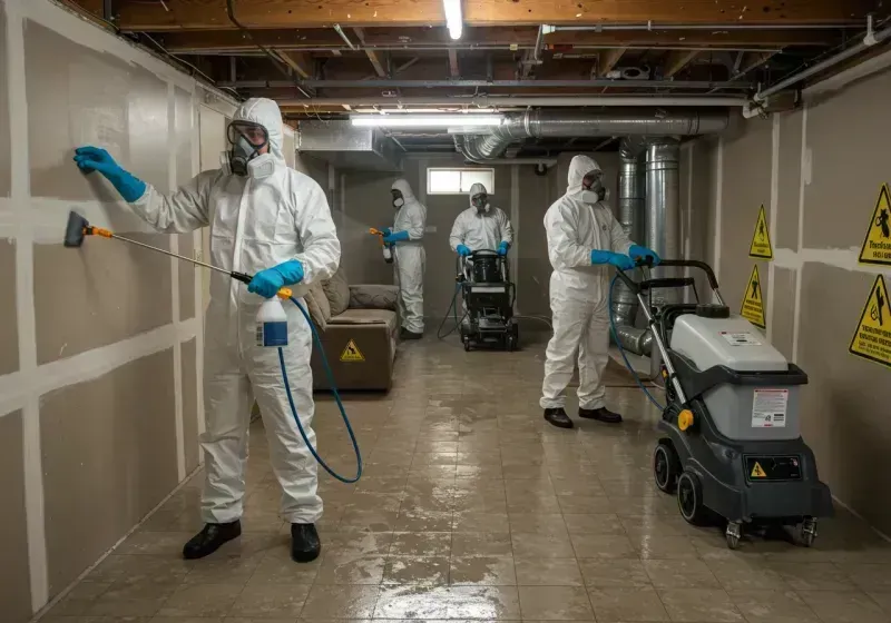 Basement Moisture Removal and Structural Drying process in Lake Como, NJ